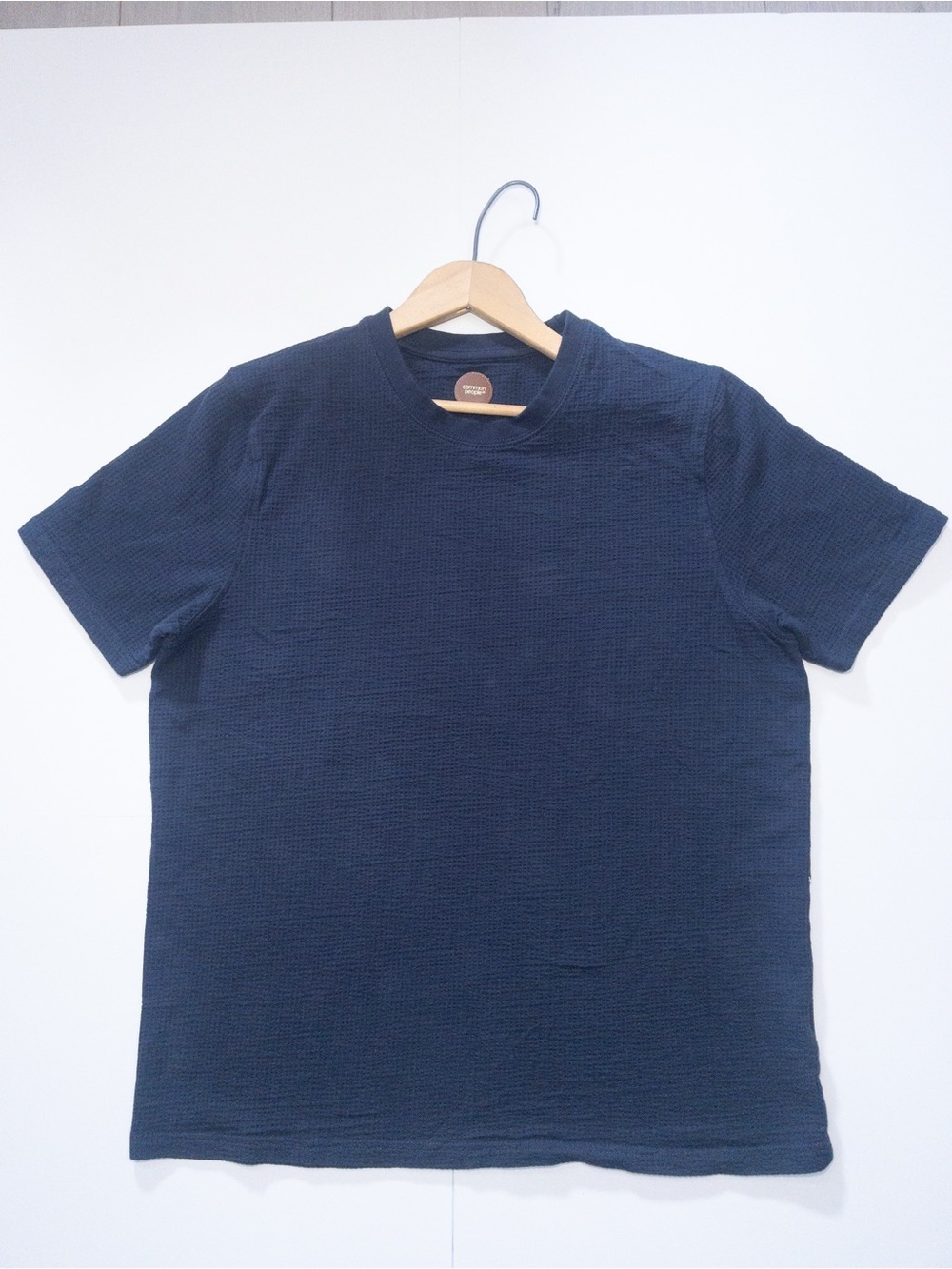 Men's Navy Short-Sleeve Textured Crew Tee